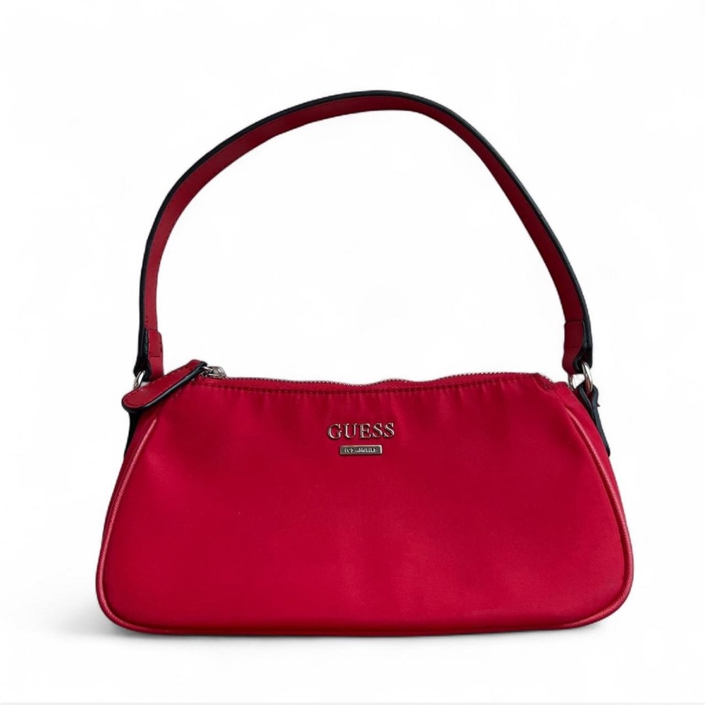 Y2K Guess Red Nylon Shoulder Bag